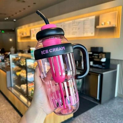 Insulated Ice Cream Bottle Pink ABS 1L BARTER BAZAR