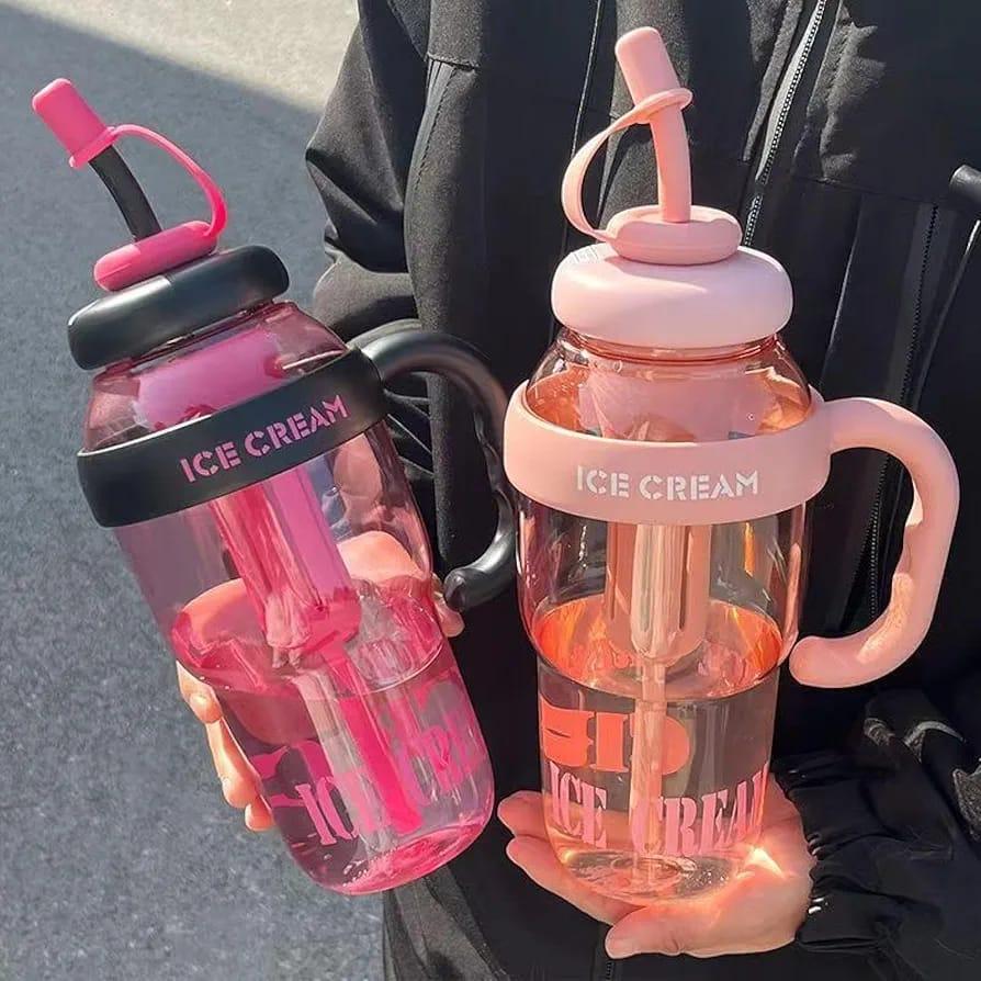 Insulated Ice Cream Bottle Pink ABS 1L BARTER BAZAR